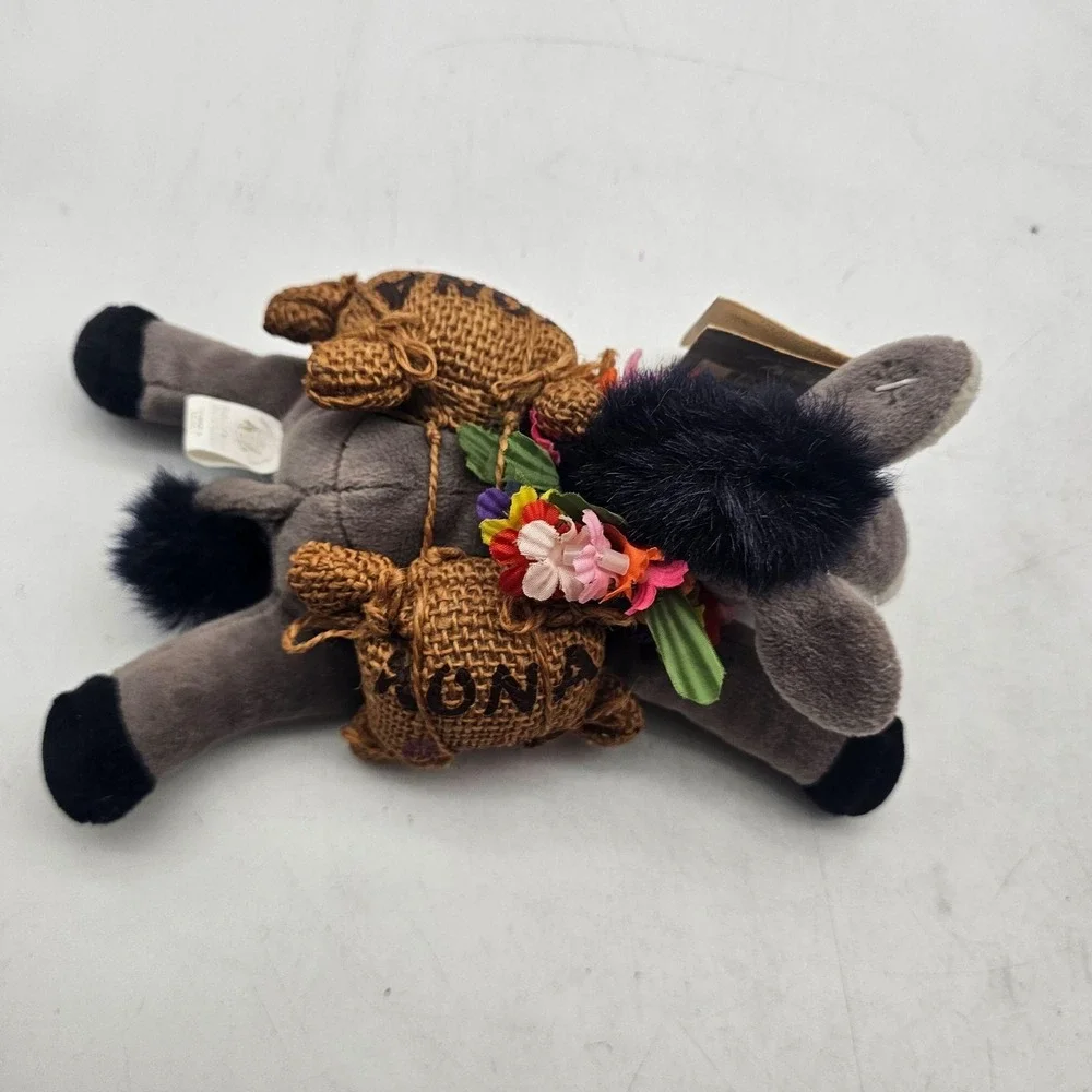 Vintage Hawaiian Collectibles Donkey Plush Stuffed Toy Small Gray Passport 1999